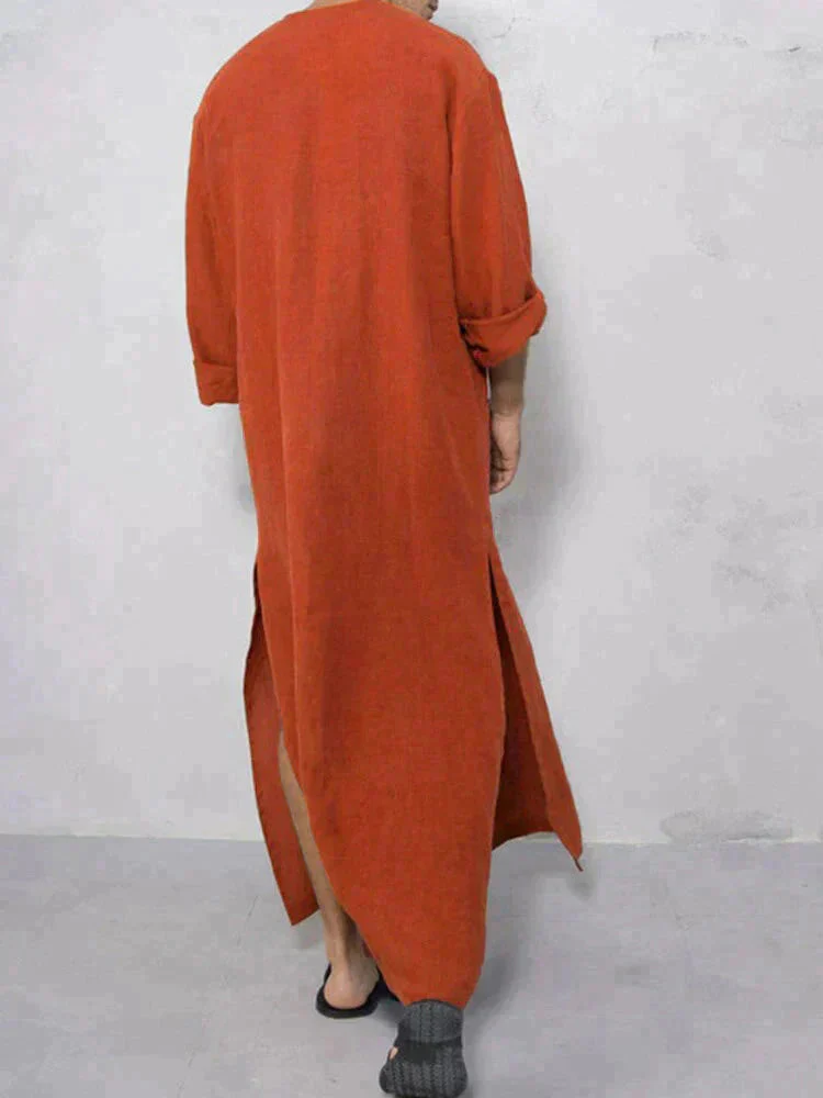 Long Cotton Linen Style Slit Shirt (Live Only) - Image 7