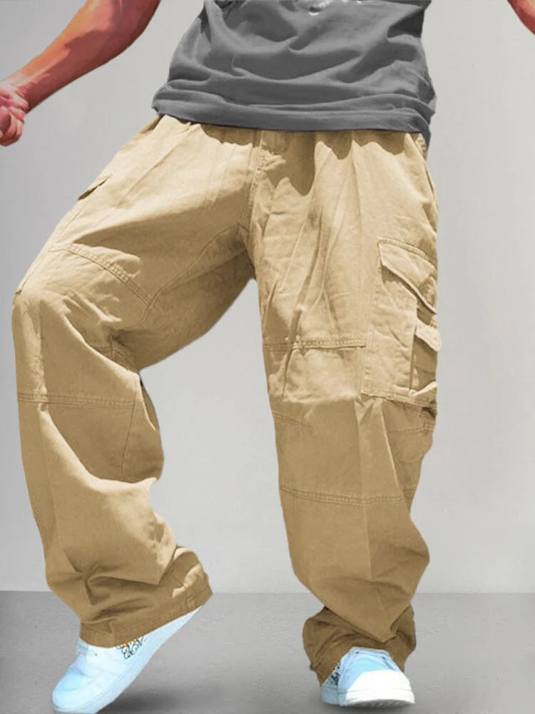 Loose 100% Cotton Cargo Pants - Image 4