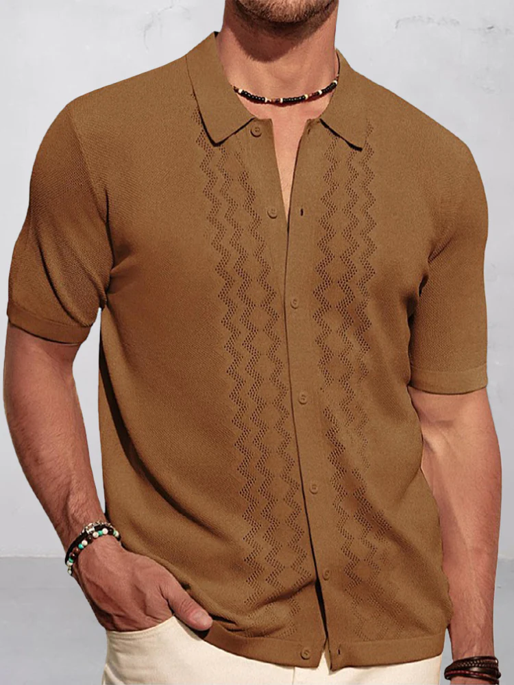 Luxury Business Casual Knit Shirt - Image 3