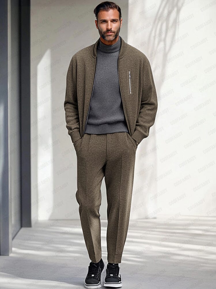 Minimalist Zippered Jacket Set - Image 32