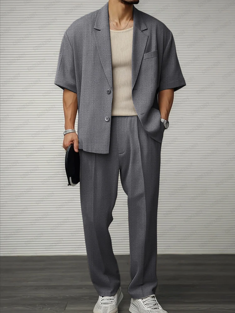 Modern Casual Thin Blazer Pants Set - Image 2