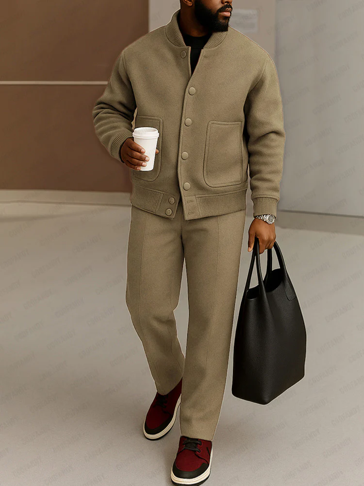 Modern Casual Jacket Pants Set - Image 2