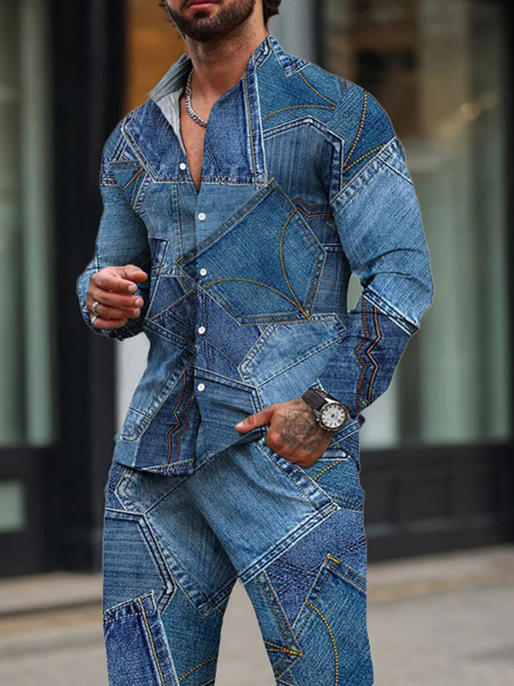 Modern Denim Print 2-Piece Set - Image 4
