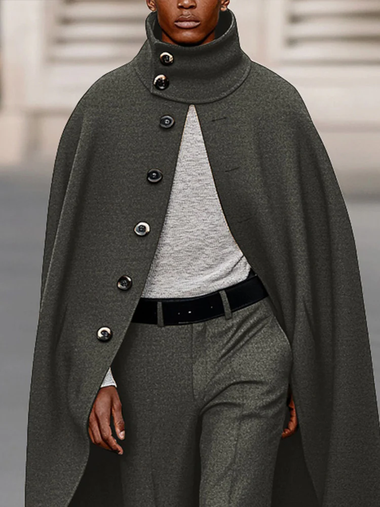 Modern High Neck Cape and Pants Set - Image 3