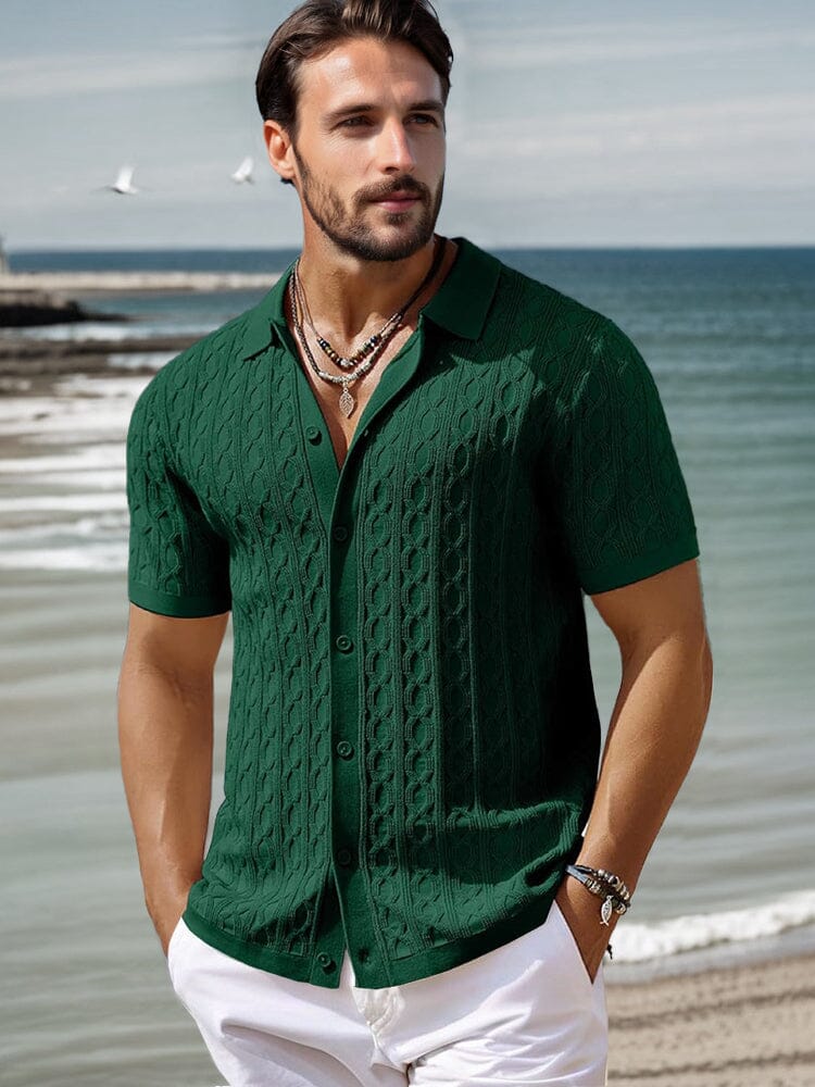 Modern Soft Cable Knit Shirt - Image 3