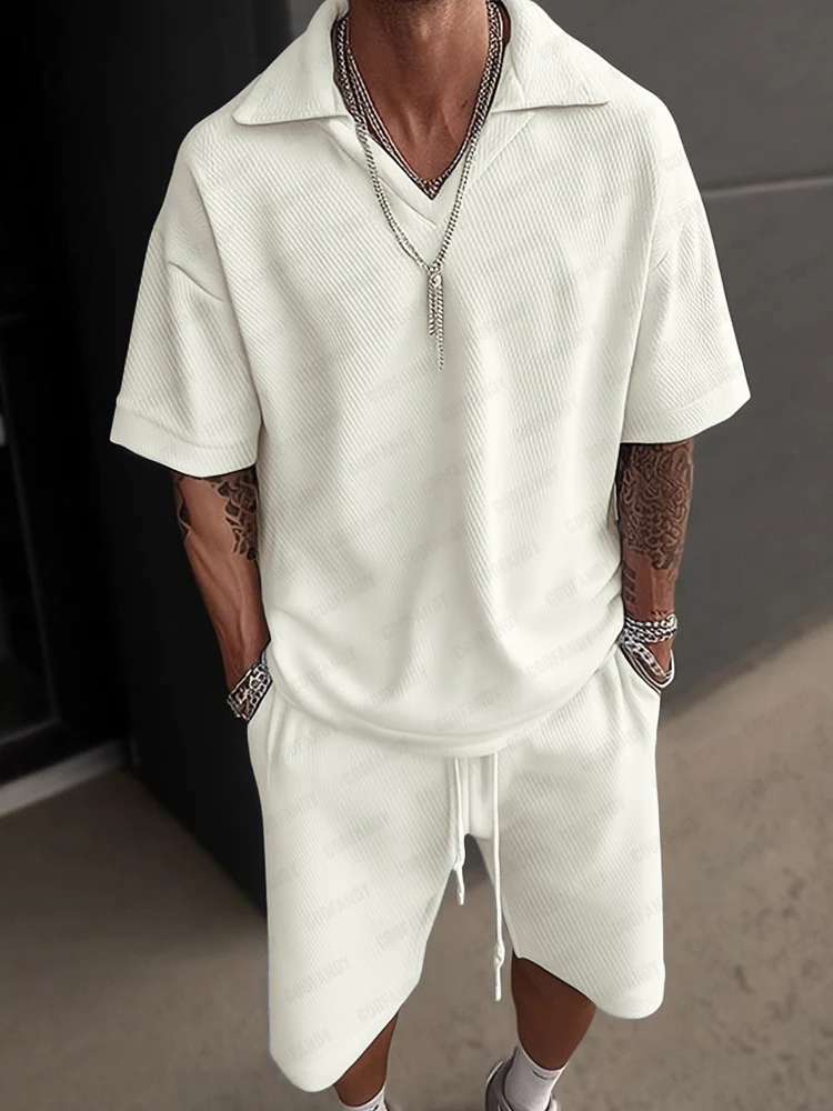 Modern Stripe Textured Outfit Set - Image 2