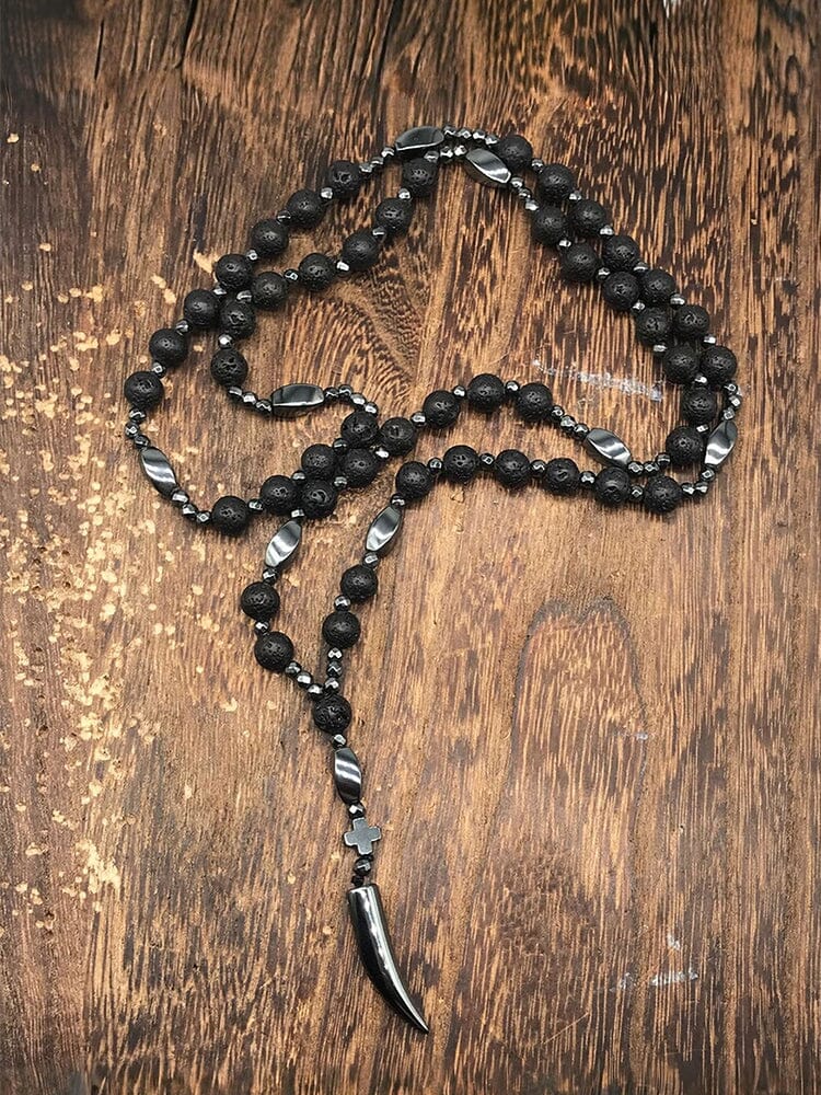 Natural Stone Cross Pendant Necklace - Image 13