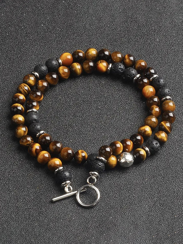 Natural Tiger Eye Stone Necklace - Image 2