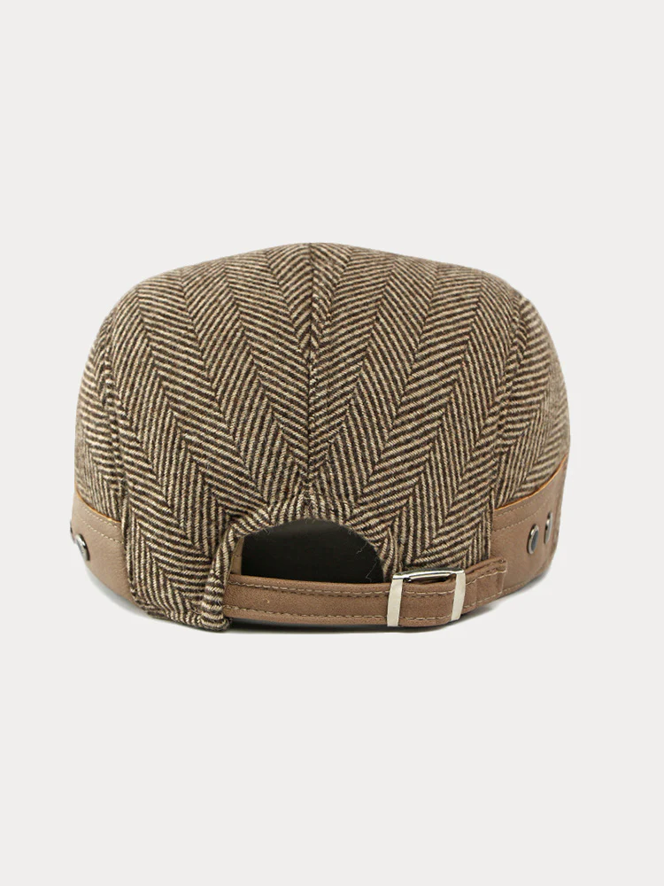 Outdoor Herringbone Ear Protection Warm Flat Cap - Image 13