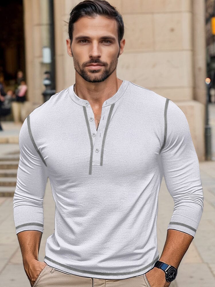 Regular Fit Cotton Henley Shirt - Image 7