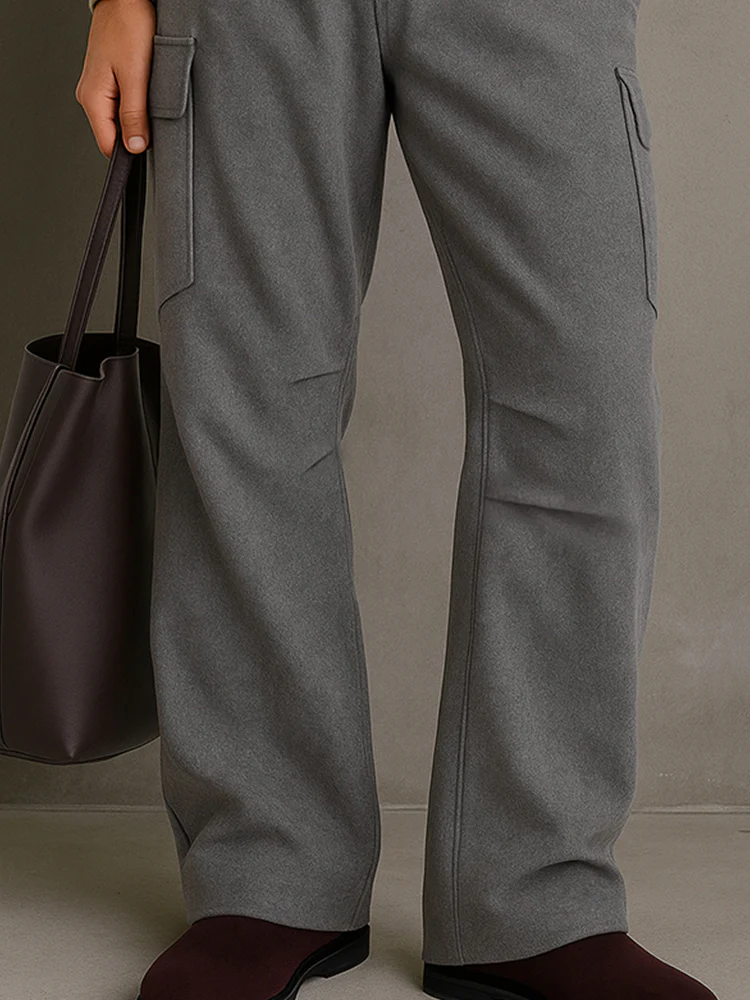 Relaxed Fit Tweed Cargo Pants - Image 4