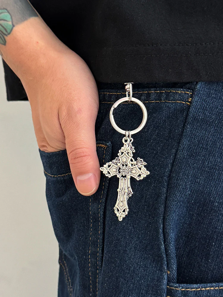 Retro Cross Pendant Keyring Jeans Pants Chain - Image 9