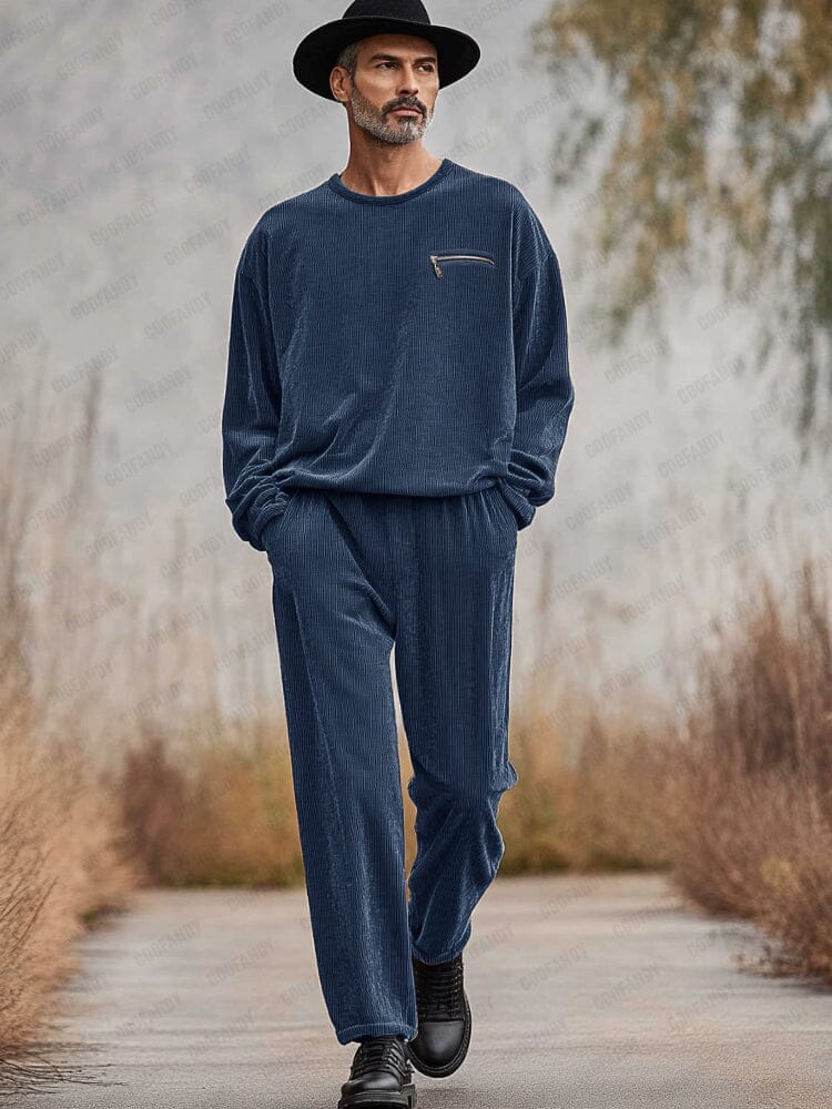 Simple Corduroy 2-Piece Outfits - Image 2