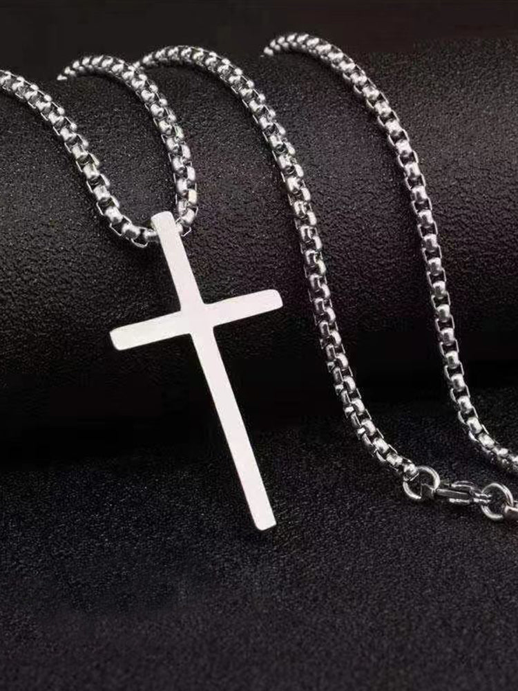 Simple Cross Pendant Chain Necklace - Image 6