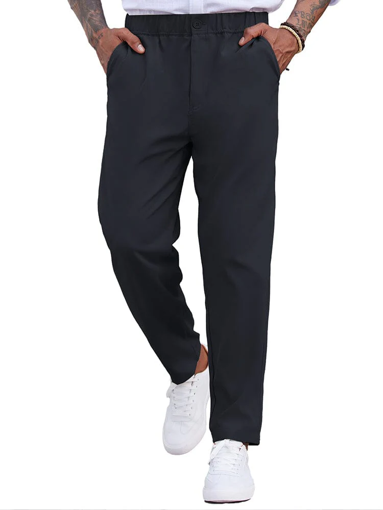 Simple Elastic Waist Slack Pants (US Only) - Image 3