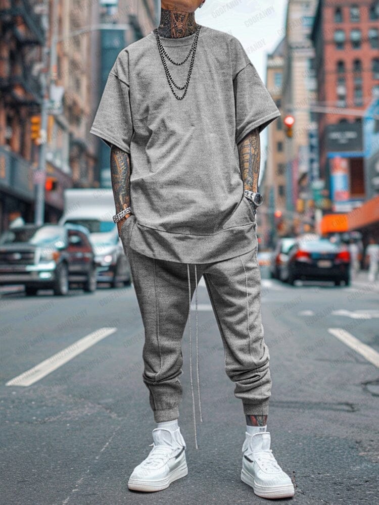 Simple Essential T-shirt Jogger Pants Set - Image 2