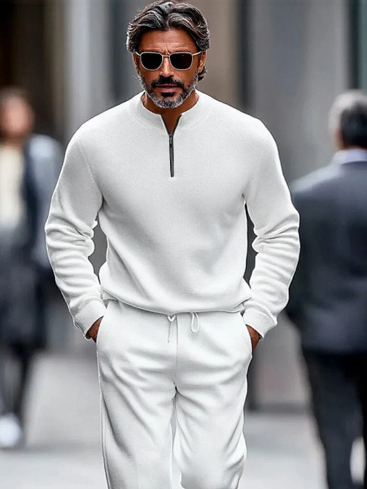 Simple Quarter Zip Tracksuit Set - Image 9