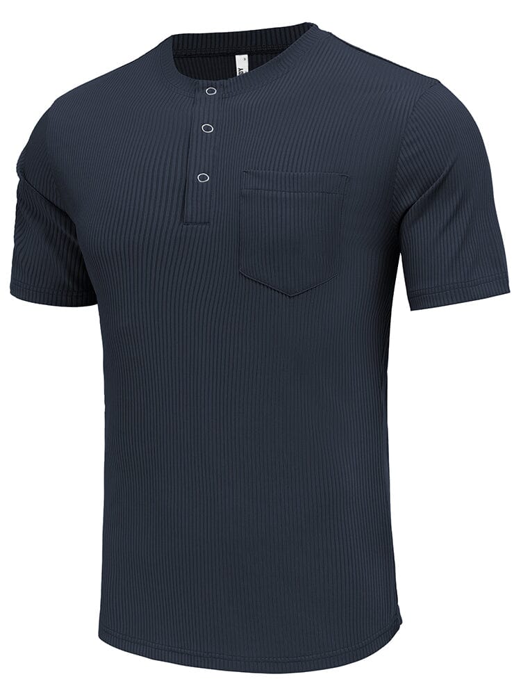 Simple Stretch Ribbed Henley Shirt (US Only) - Image 6