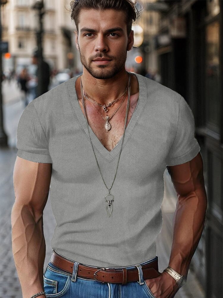 Simple V-Neck Corduroy Top - Image 5
