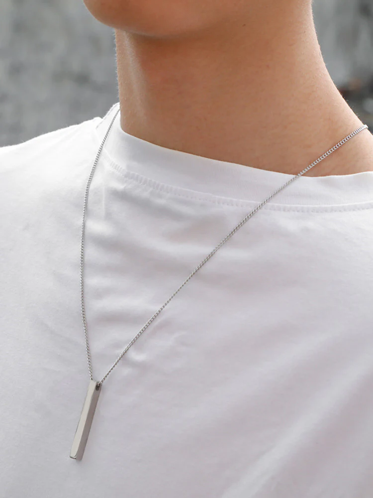 Simple Vertical Bar Pendant Necklace - Image 10