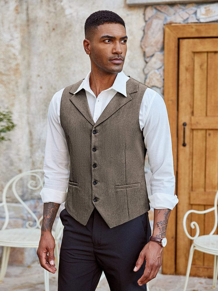 Slim Fit Notch Lapel Formal Vest (US Only) - Image 8