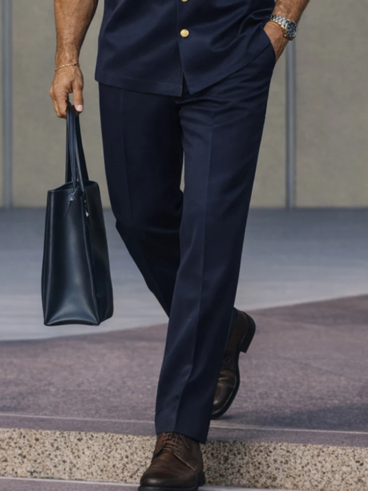 Smart Casual Contrast Collor Shirt Pants Set - Image 4