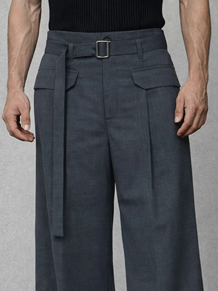 Smart Casual Wide-Leg Pants with Belt - Image 4