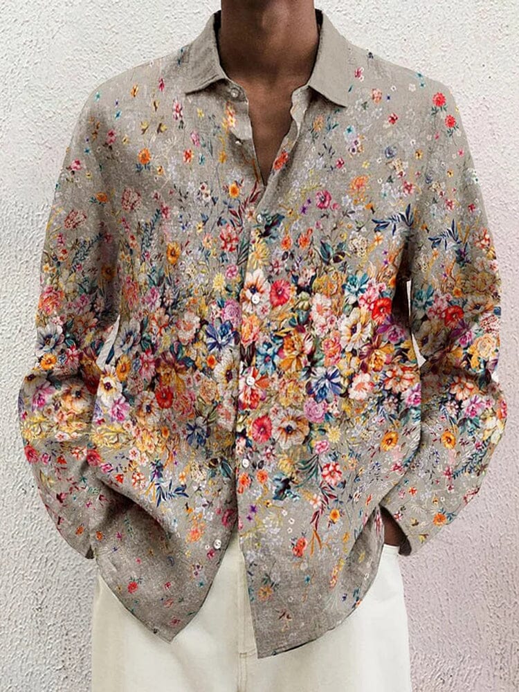 Soft Floral Cotton Linen Shirt - Image 4