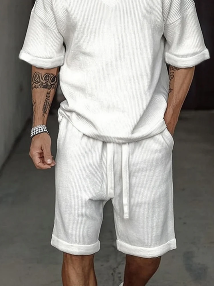 Soft Pit-stripe Textured Casual Set - Image 4