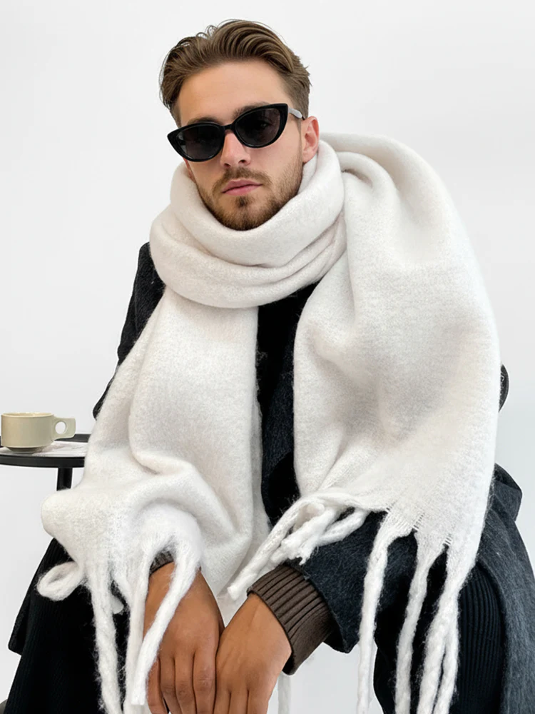 Soft Thick Mohair Tassel Scarf - Image 20