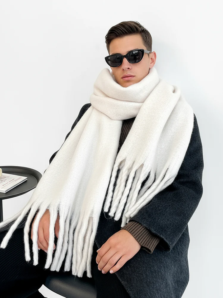 Soft Thick Mohair Tassel Scarf - Image 21