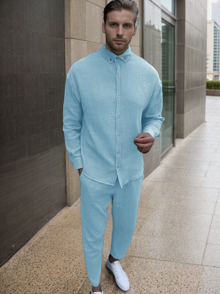 Soft Touch Textured Shirt Set - Image 2