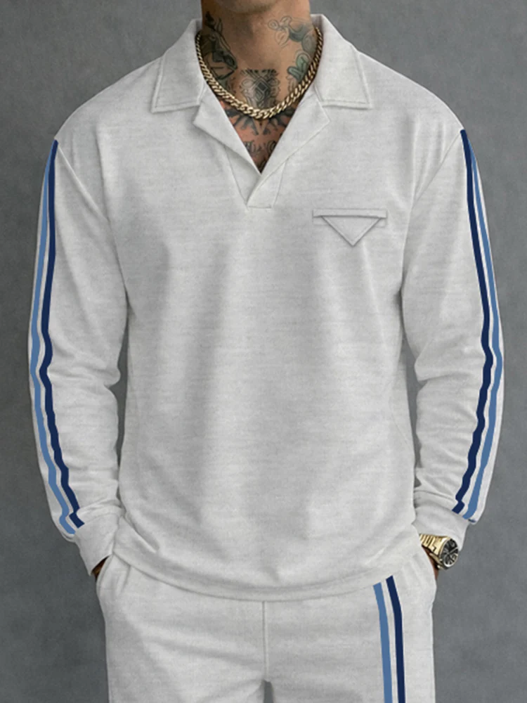 Sporty Contrast Stripe Webbing Matching Set - Image 3