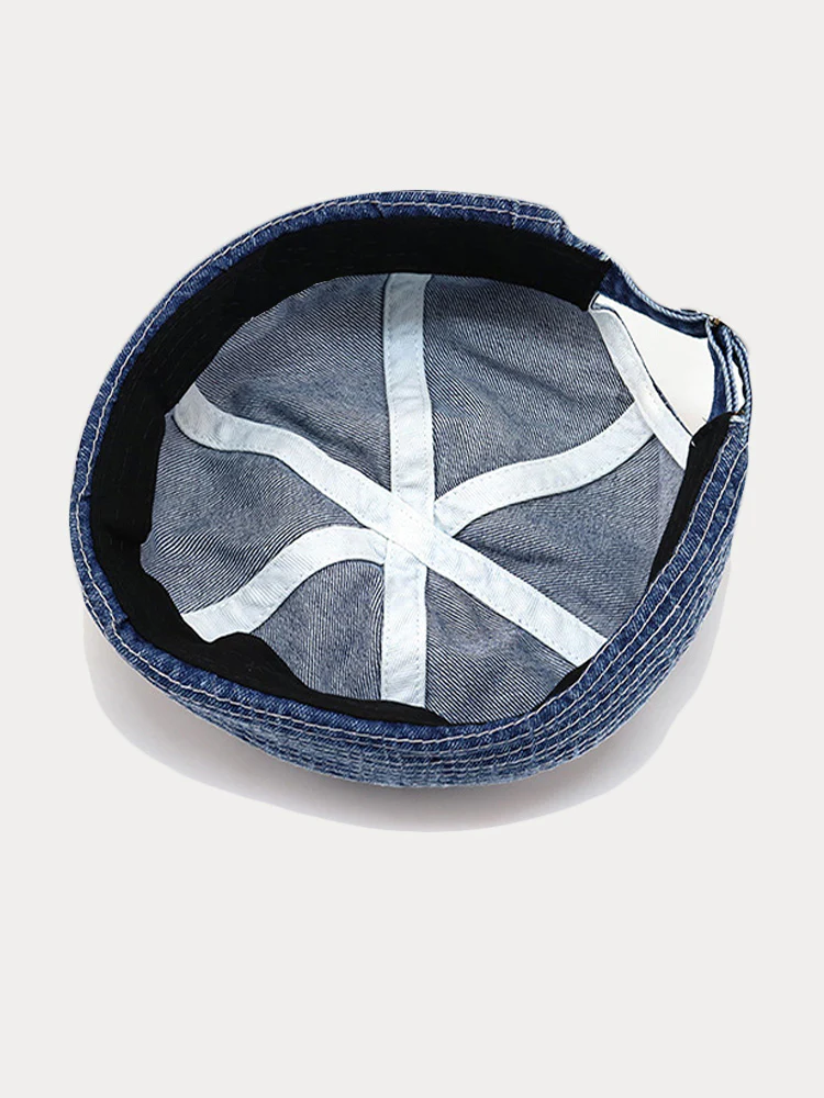 Street Style Denim Brimless Beanie Hat - Image 4