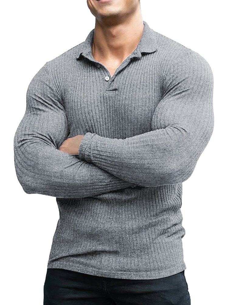 Stretchy Slim Fit Knit Polo Shirt (US Only) - Image 4