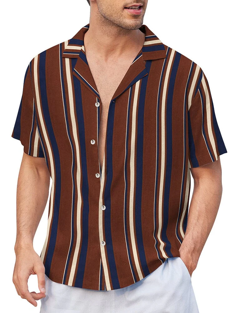 Striped Button Down Beach Shirts (US Only) - Image 4