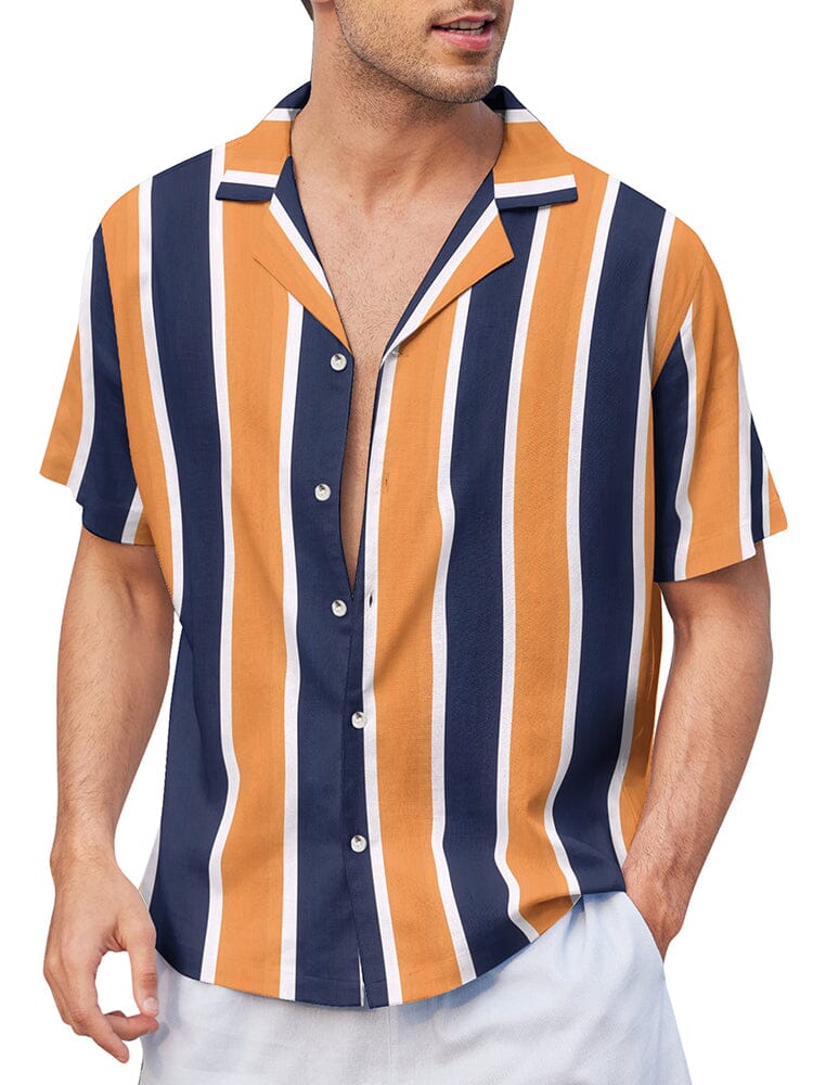 Striped Button Down Beach Shirts (US Only) - Image 8