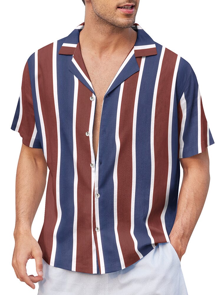 Striped Button Down Beach Shirts (US Only) - Image 9