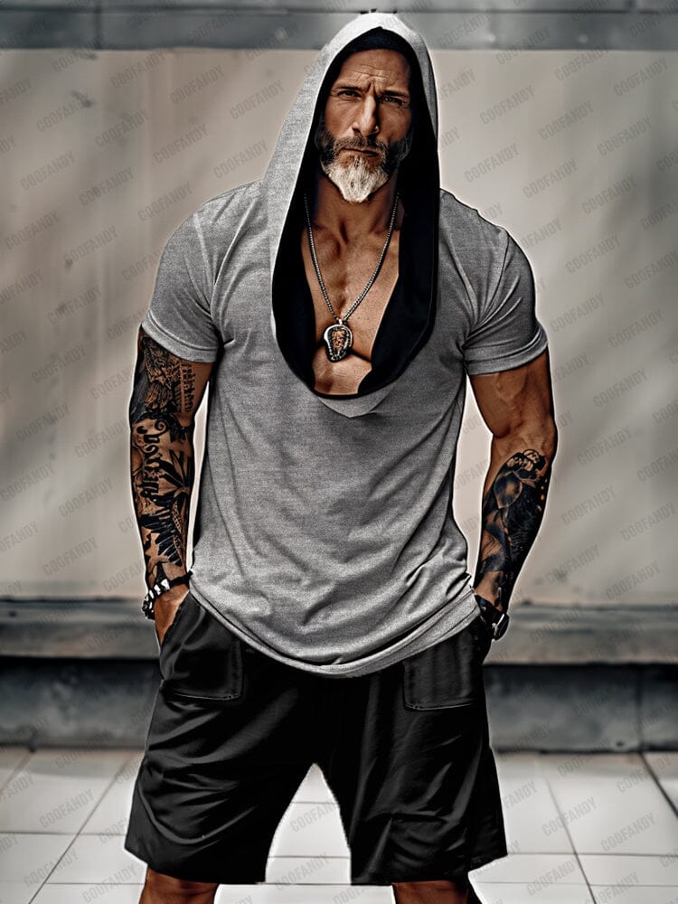 Stylish 100% Cotton Hooded T-shirt Set - Image 2
