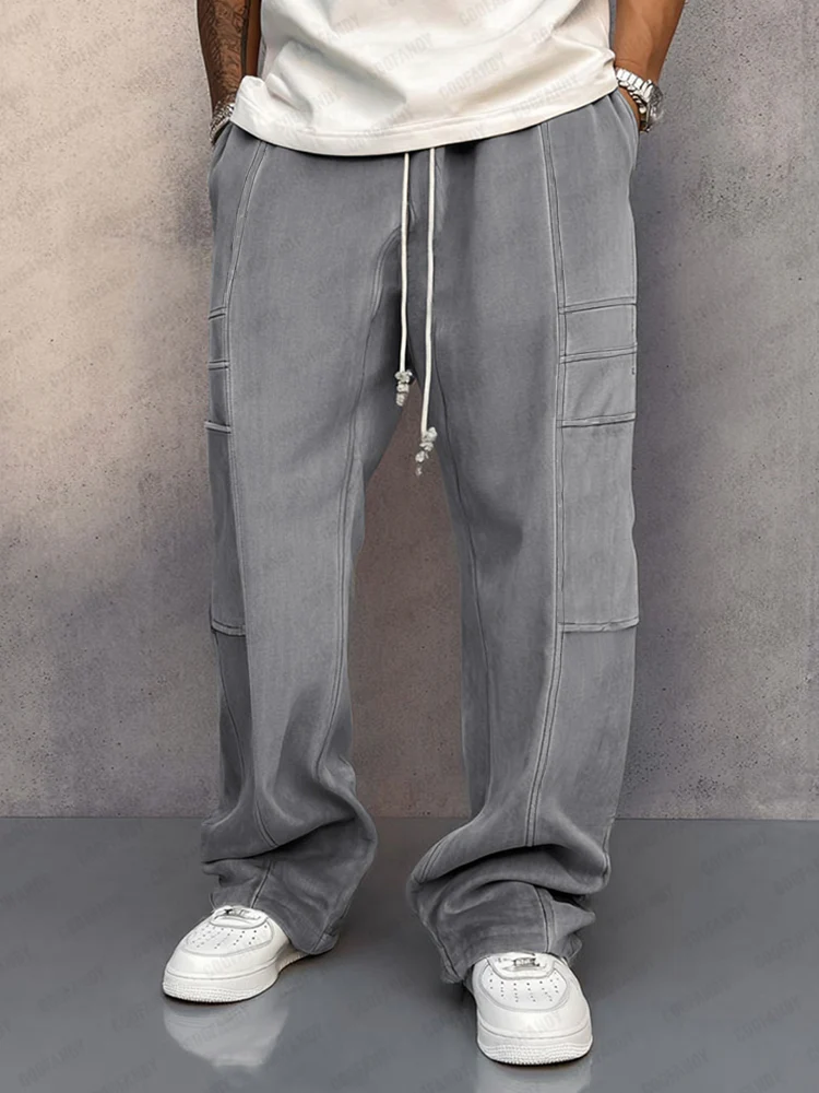 Stylish Comfort Loose Fit Suede Pants - Image 2