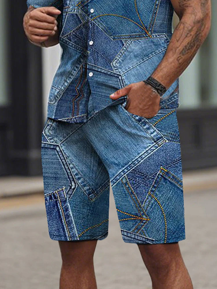 Stylish Denim-Look Printed 2-Piece Set - Image 16