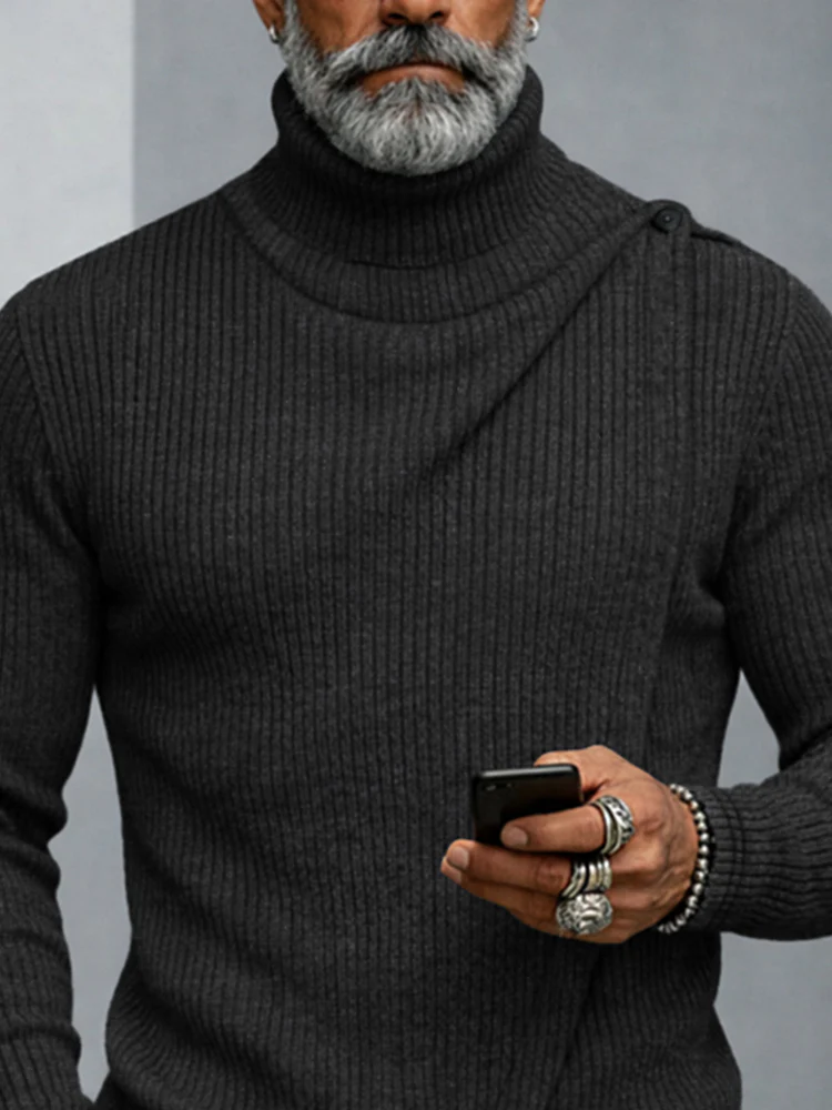 Stylish Designer Turtleneck Knit Top - Image 3