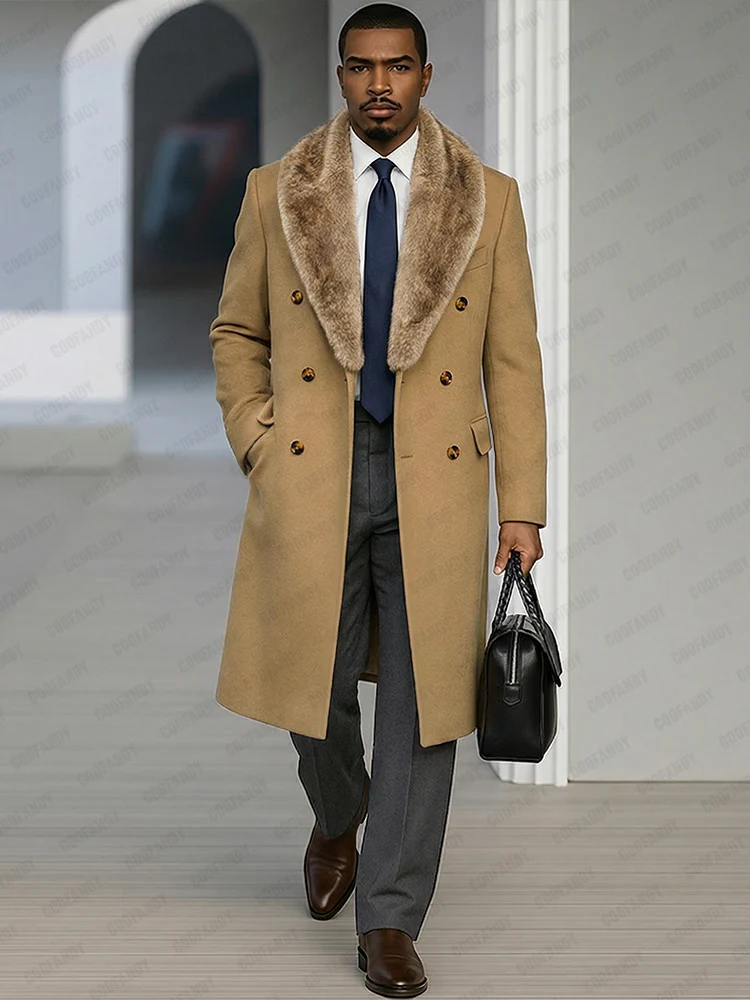 Stylish Double-Breasted Tweed Coat - Image 3