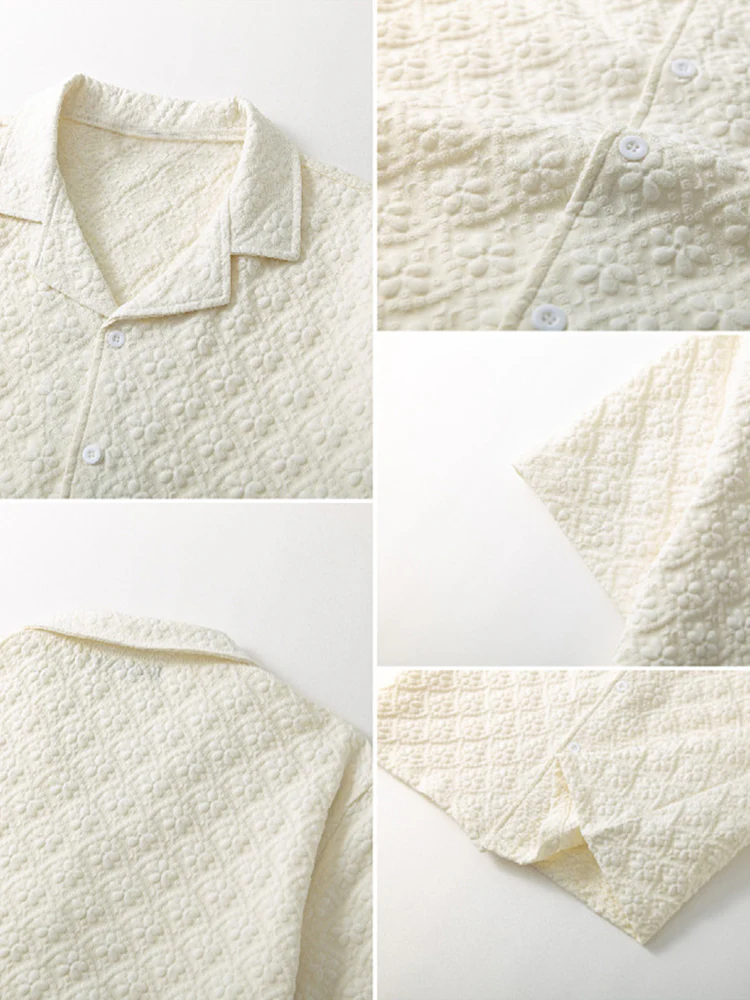 Stylish Floral Jacquard Textured Shirt - Image 6