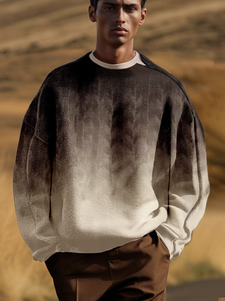 Stylish Gradient Sweatshirt with Shoulder Zip - Image 2