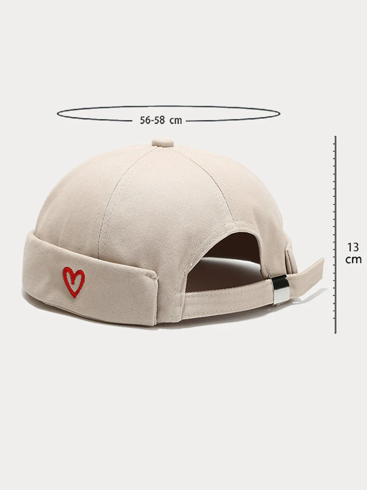 Stylish Heart Embroidery Brimless Hat - Image 6
