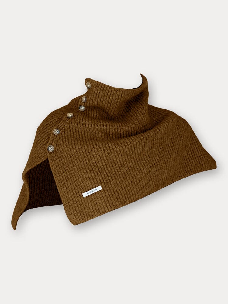 Stylish Knit Button Shawl Scarf - Image 5