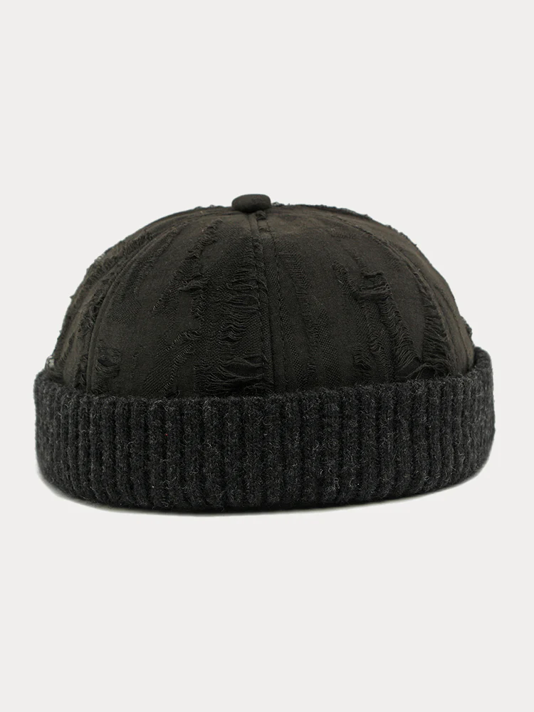 Stylish Knit Distressed Beanie Hat - Image 4