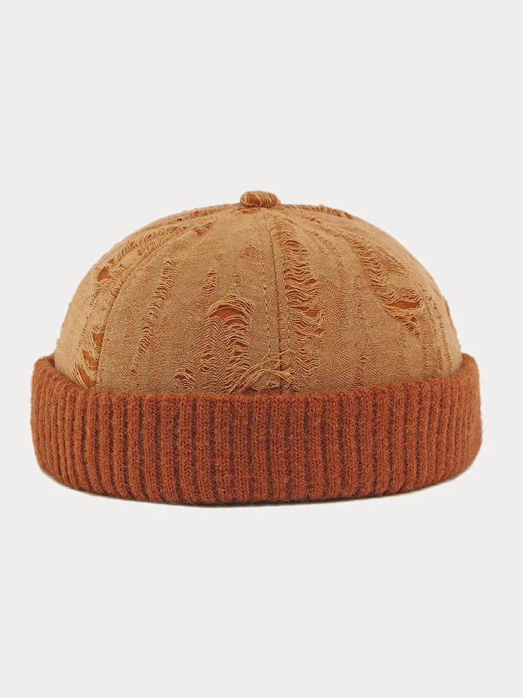 Stylish Knit Distressed Beanie Hat - Image 6