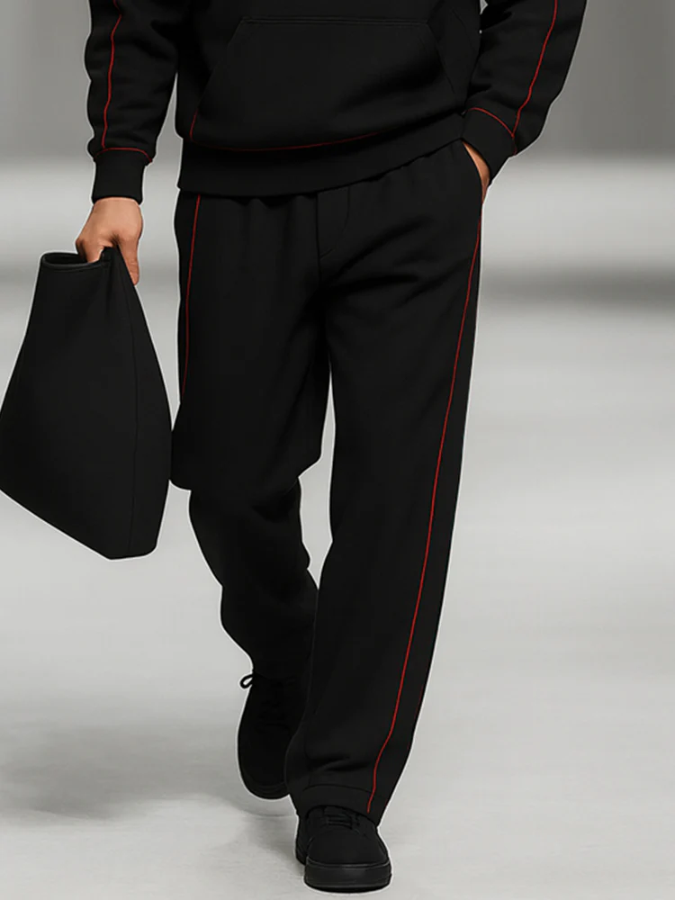 Stylish Lines Design Sweatshirt Set - Image 4